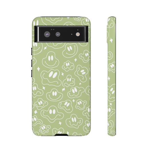 Sage Wonky Smiley Phone Case