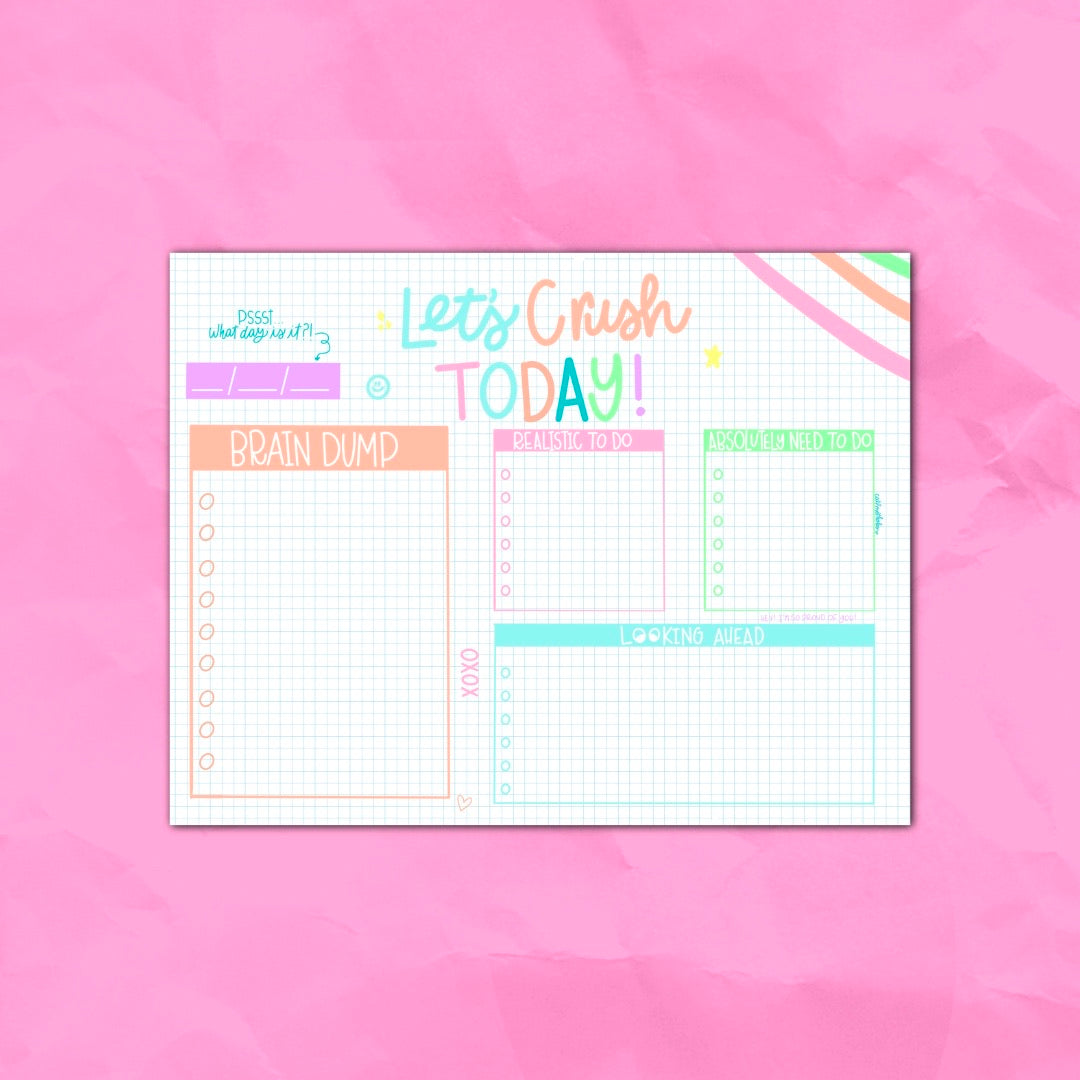 Crush Today Notepad Planner